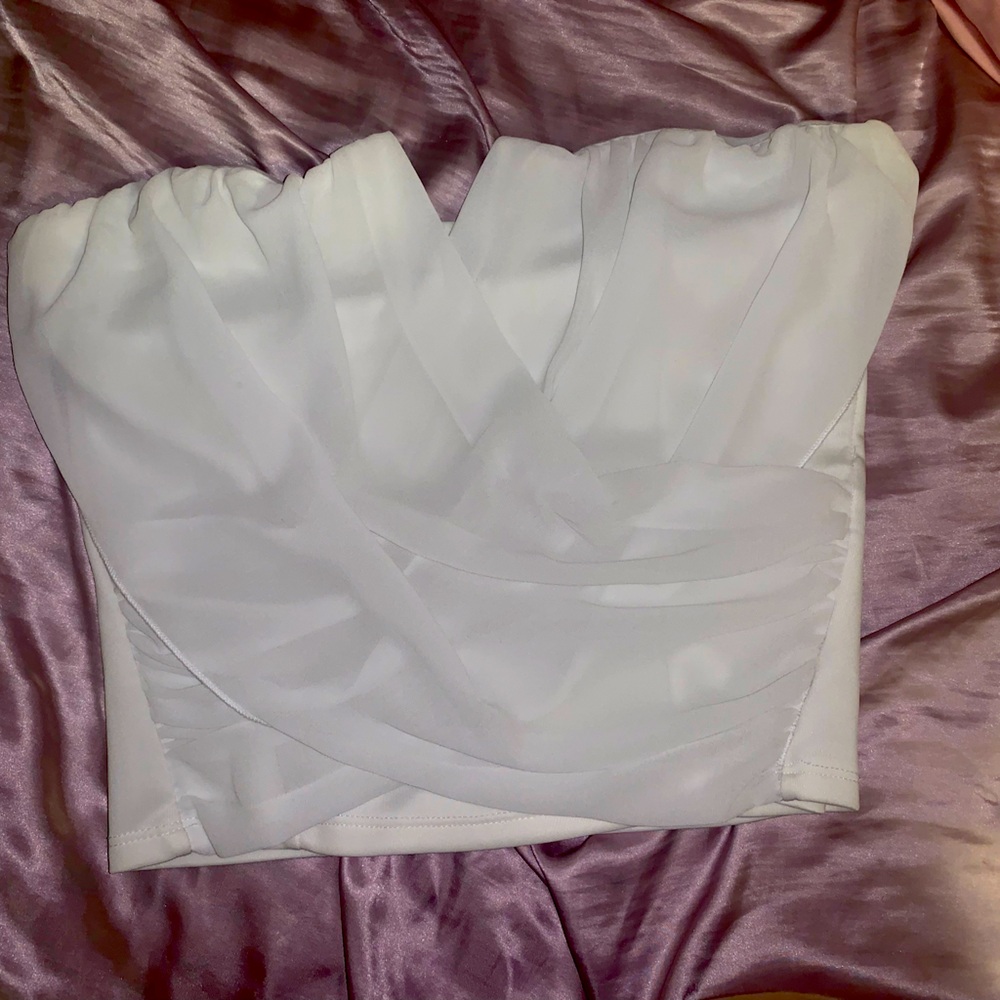 White Strapless Top